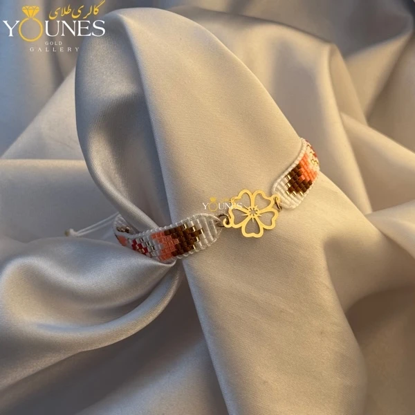 تصویر دوم دستبند میوکی شکوفه طلا